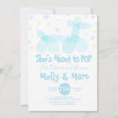 Invitation Animaux en Ballon Aquarelle Baby Shower (Devant)