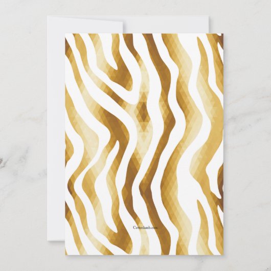 Invitation Animaux en Imprimé Doré (Dos)