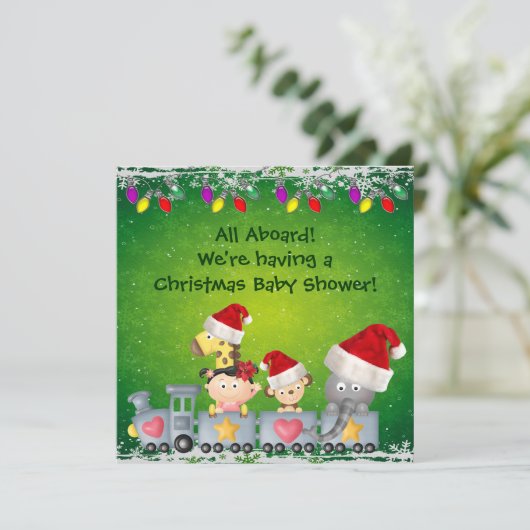 Invitation Animaux et fille mignons sur le baby shower de (Debout devant)