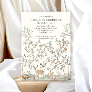 Invitation Animaux fantaisistes de la forêt aquarelle Anniver