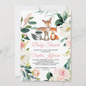 Invitation Animaux forestiers Baby shower des bois (Devant)