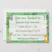 Invitation Animaux forestiers Baby shower des créatures fores (Dos)