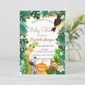 Invitation Animaux forestiers, Baby shower Feuille des bois (Debout devant)