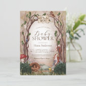 Invitation Animaux forestiers Baby shower Whimsical (Debout devant)