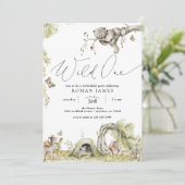 Invitation Animaux forestiers de bois Premier anniversaire (Debout devant)