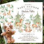 Invitation Animaux forestiers des bois Baby shower neutre<br><div class="desc">Un baby shower animal de forêt rustique pour un baby shower neutre,  jeune fille ou garçon. Retournez notre invitation pour voir un retour de coordination pour une touche spéciale supplémentaire.</div>