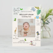 Invitation Animaux forestiers Première année Premier annivers (Debout devant)