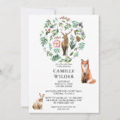 Invitation Animaux forestiers rustiques (Devant)