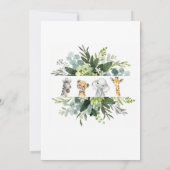 Invitation Animaux Jungle Safari Oh Baby shower garçon (Dos)