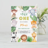 Invitation Animaux Jungle Safari Sauvage Un Anniversaire (Debout devant)