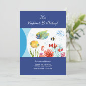 Invitation Animaux marins Fête d'anniversaire (Debout devant)