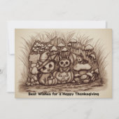 Invitation Animaux mignons attendant Thanksgiving (Devant)