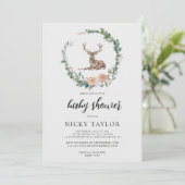 Invitation Animaux mignons de bois cerfs Baby shower Invitati (Debout devant)