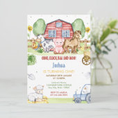 Invitation Animaux Mignons de la Ferme Anniversaire (Debout devant)