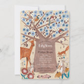 Invitation Animaux mignons de la forêt arbre Shower bébé neut (Devant)