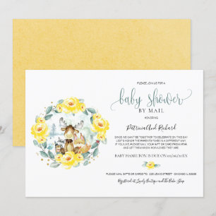 Invitation Animaux Mignons de la Forêt Baby Shower par Courri