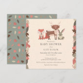 Invitation Animaux mignons de la forêt Baby Shower Sprinkle (Devant / Derrière)
