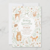 Invitation Animaux Mignons de la Forêt Baby Sprinkle (Devant)