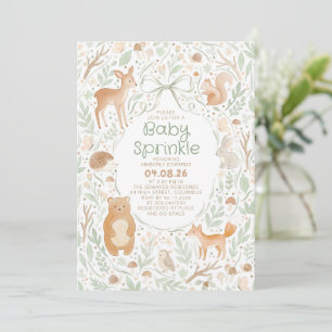 Invitation Animaux Mignons de la Forêt Baby Sprinkle