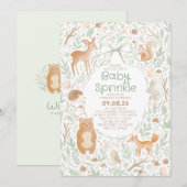 Invitation Animaux Mignons de la Forêt Baby Sprinkle (Devant / Derrière)