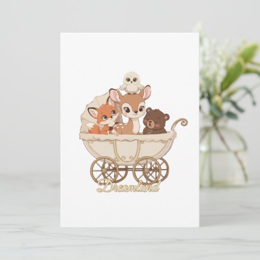 Invitation Animaux mignons de la forêt de Dreamland | Bébé re (Debout devant)