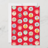 Invitation Animaux mignons en Casquettes de fête avec photo J (Dos)