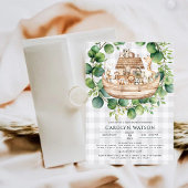 Invitation Animaux Mignons Vichy Arche de Noé Baby Shower