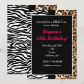 Invitation Animaux Multiples Imprimés Guépard Léop (Devant / Derrière)