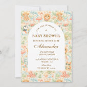 Invitation Animaux pastel pour Baby Shower d'été (Devant)