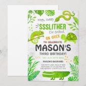 Invitation Animaux Reptiles Garçon Anniversaire (Devant / Derrière)