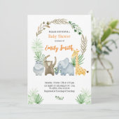 Invitation Animaux safari d'aquarelle (Debout devant)