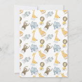 Invitation Animaux safari d'aquarelle (Dos)