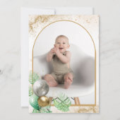 Invitation Animaux Safari Végétation tropicale Bébé 1er anniv (Dos)