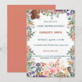 Invitation animaux safari zoo jungle aquarelle flore (Devant / Derrière)