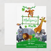 Invitation Animaux Sauvage Un Jungle verdure safari hiver (Devant / Derrière)