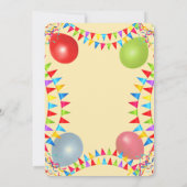 Invitation Animaux sauvages avec ballons et rubans (Dos)