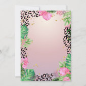 Invitation Animaux sauvages Bois Fleurs tropicales Anniversai (Dos)