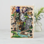 Invitation Animaux sauvages de la Savane africaine (Debout devant)