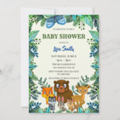 Invitation Animaux sauvages Forêt forestière Baby shower de v (Devant)