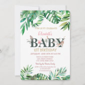 Invitation Animaux sauvages Grenerie rayée Anniversaire (Devant)