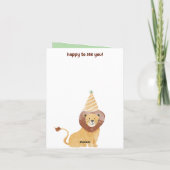 Invitation Animaux sauvages mignons Anniversaire (Dos)