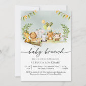 Invitation Animaux sauvages mignons Fête Garçon Bébé Brunch I (Devant)