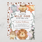 Invitation Animaux Sauvages Mignons Safari Jungle (Devant / Derrière)