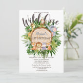 Invitation Animaux sauvages Parties scintillant de bois Invit (Debout devant)