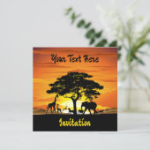 Invitation Animaux sauvages sur le coucher de soleil de la sa (Debout devant)