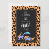 Invitation Animaux sauvages sur le guépard exotique Imprimer (Devant)