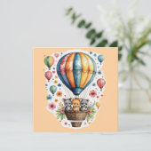 Invitation Animaux Sur Un ballon (Debout devant)