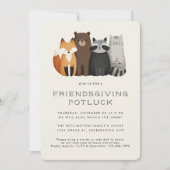 Invitation Animaux Whimsical mignons Amical Potluck (Devant)