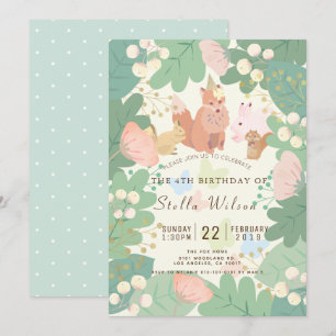 Invitation Animaux Whimsical Woodland Folial Folithologie Ann