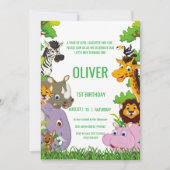 Invitation Animaux Wild One Jungle safari de verdure pour les